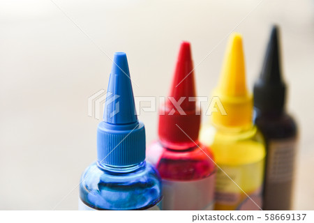 CMYK ink bottle for printer machine - Colorful Ink 58669137