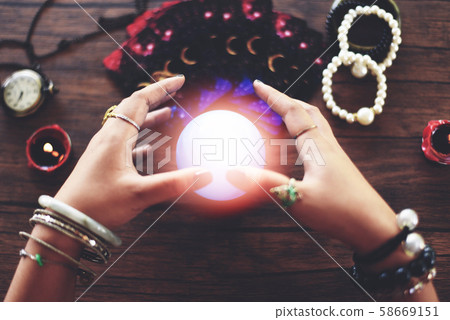 Psychic readings and clairvoyance concept Crystal 58669151