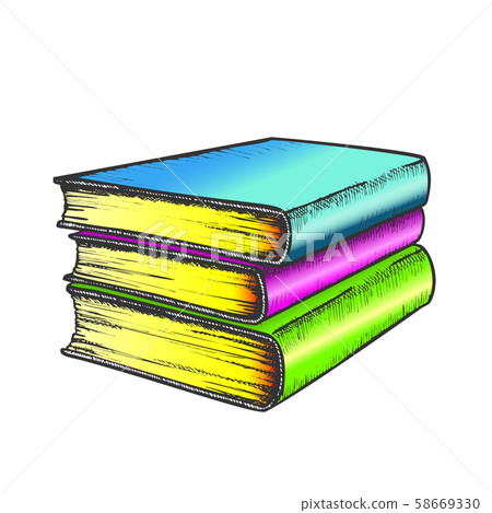 Book Stack Study Literature Color Vector 58669330
