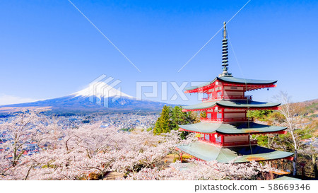 Scenery of Niikurayama Asama Park (Spring) 58669346