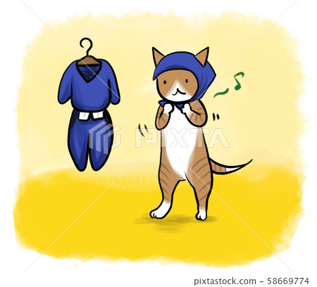 茶虎貓出門換衣服 58669774