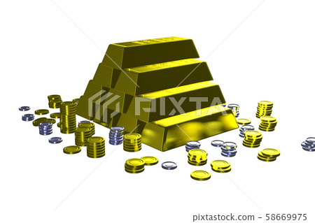 Gold bullion image (jackpot, wealth, rich, etc./transparent material) Gold bullion image (jackpot, wealth, rich, etc./transparent material) 58669975