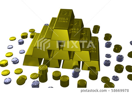 Gold bullion image (jackpot, wealth, rich, etc./transparent material) Gold bullion image (jackpot, wealth, rich, etc./transparent material) 58669978