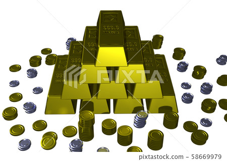 Gold bullion image (jackpot, wealth, rich, etc./transparent material) Gold bullion image (jackpot, wealth, rich, etc./transparent material) 58669979