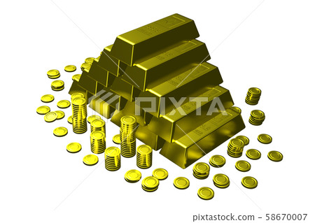 Gold bullion image (jackpot, wealth, rich, etc./transparent material) Gold bullion image (jackpot, wealth, rich, etc./transparent material) 58670007