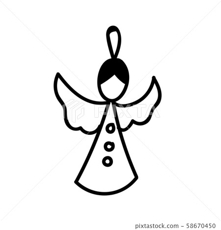 Vector illustration of the flying angel toy Vector illustration of the flying angel toy 58670450
