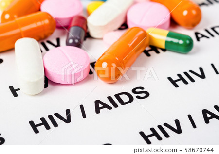 Pills on Hiv / aids concept. Pills on Hiv / aids concept. 58670744