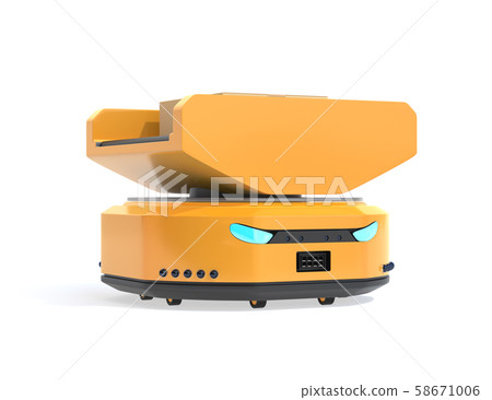 帶皮帶輸送機的自動分揀AMR自主協作機器人的概念圖在白色背景上 58671006