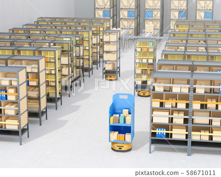載有產品貨架的AMR自主協作機器人的概念圖 載有產品貨架的AMR自主協作機器人的概念圖 58671011