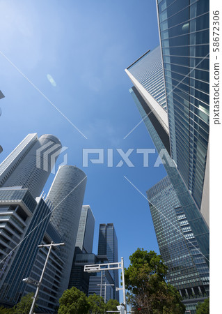 Building district in front of Nagoya station 58672306