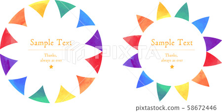 Circle_frame_frame_circle_circle_flag_triangle_garland_watercolor_rainbow_rainbow 58672446