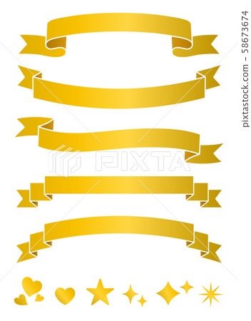 Gold ribbon set 58673674