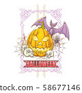 Happy Halloween Print on a white background 58677146