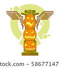 Halloween Pumpkin Totem on a white background 58677147