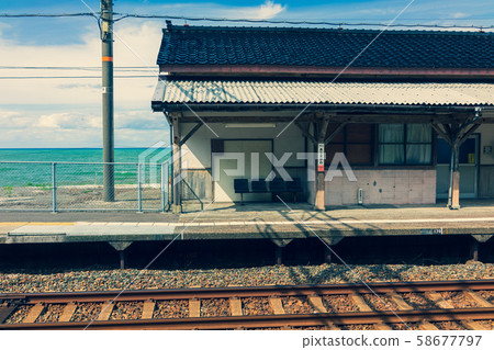 Sea view station: Arimagawa Station: Nihonkai Hisui Line Joetsu Sea view station: Arimagawa Station: Nihonkai Hisui Line Joetsu 58677797