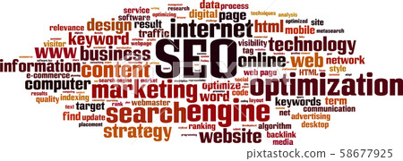 SEO word cloud 58677925