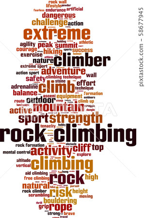 Rock climbing word cloud Rock climbing word cloud 58677945