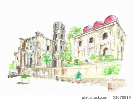 世界遺產，在意大利巴勒莫的Martorana教堂 58678919