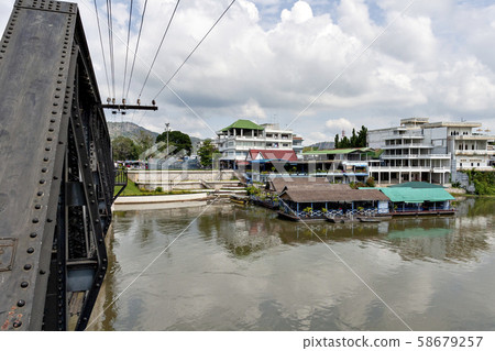 Thailand's Kwai River and the iron bridge over it Thailand's Kwai River and the iron bridge over it 58679257