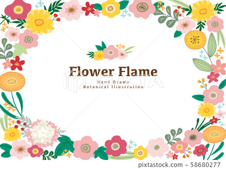 Flowers hand drawn card pastel Flowers hand drawn card pastel 58680277