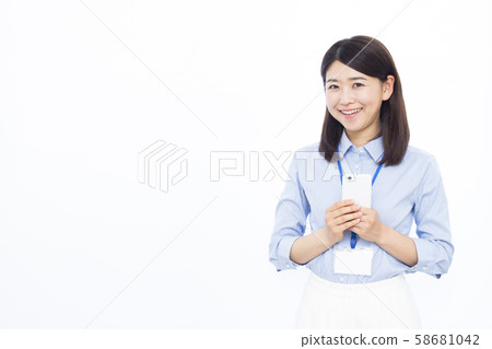 30s Woman Office Casual Smartphone 30s Woman Office Casual Smartphone 58681042