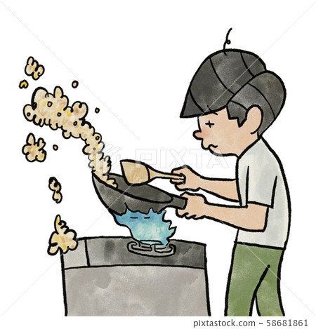 Man shaking wok Man shaking wok 58681861