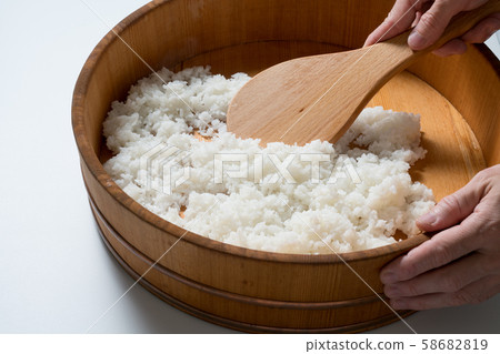 Vinegared rice and rice stand Vinegared rice and rice stand 58682819