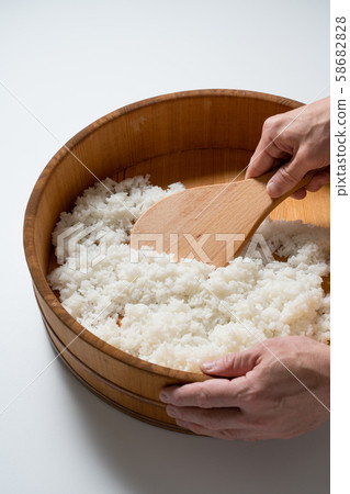 Vinegared rice and rice stand Vinegared rice and rice stand 58682828