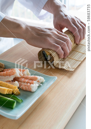 In front of the board to make thick rolls 58683735