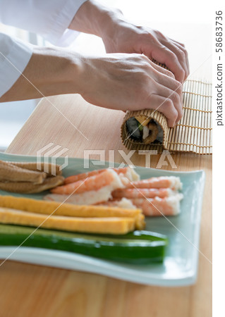 In front of the board to make thick rolls 58683736