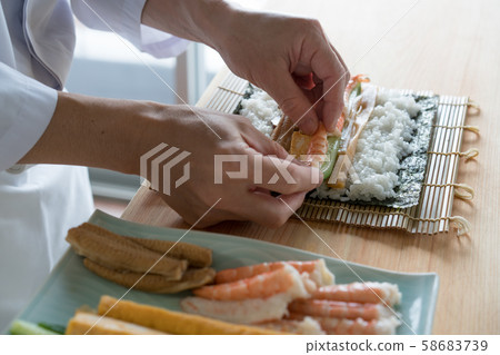 In front of the board to make thick rolls 58683739