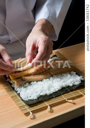 In front of the board to make thick rolls 58683742