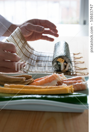 In front of the board to make thick rolls 58683747