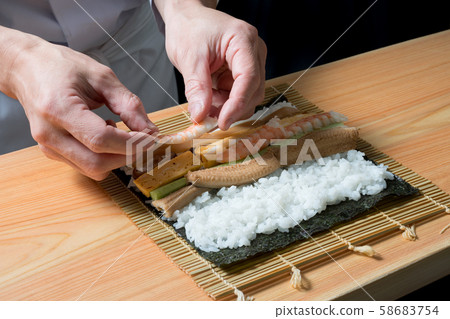 In front of the board to make thick rolls 58683754