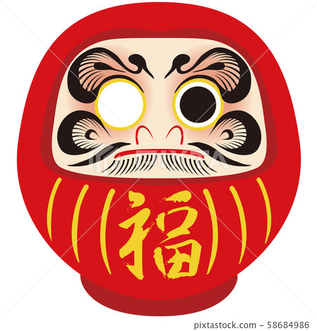 新年賀卡材料達摩紅 新年賀卡材料達摩紅 58684986