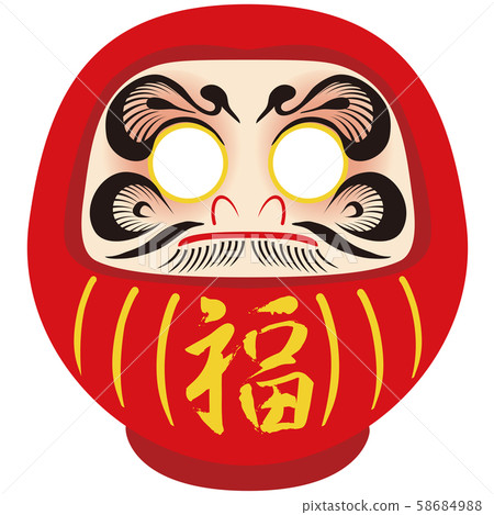 新年賀卡材料達摩紅 新年賀卡材料達摩紅 58684988