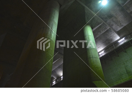 "Regulating water tank" of the outskirts of the Tokyo metropolitan area (Kasukabe city, Saitama Prefecture) "Regulating water tank" of the outskirts of the Tokyo metropolitan area (Kasukabe city, Saitama Prefecture) 58685080