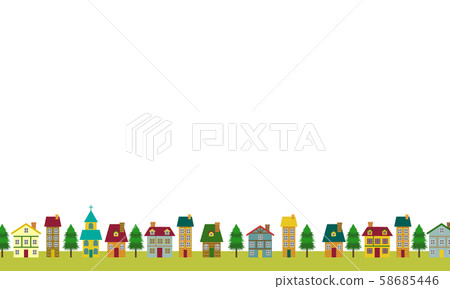 Scandinavian style cityscape frame Scandinavian style cityscape frame 58685446