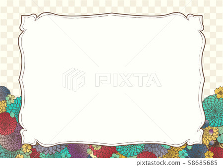 Retro Japanese floral background material Japanese pattern New Year's card Invitation card Kimono pattern Handwritten material 58685685