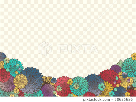 Retro Japanese floral background material Japanese pattern New Year's card Invitation card Kimono pattern Handwritten material Retro Japanese floral background material Japanese pattern New Year's card Invitation card Kimono pattern Handwritten material 58685686