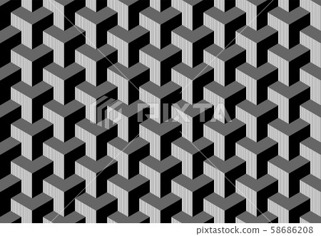 Seamless geometric isometric pattern. 3D illusion. - Stock Illustration ...