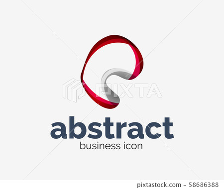 Abstract flowing logo, business branding line logotype 58686388