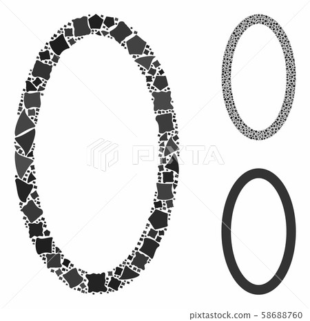 Contour ellipse Mosaic Icon of Irregular Parts Contour ellipse Mosaic Icon of Irregular Parts 58688760