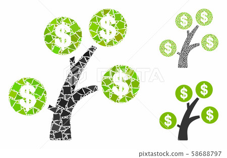 Money tree Composition Icon of Raggy Elements - Stock Illustration ...