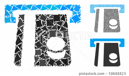 Bank card terminal Composition Icon of Raggy... - Stock Illustration ...