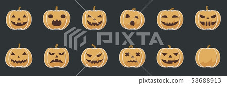 Pumpkin smile Halloween, simple toon flat concept 58688913