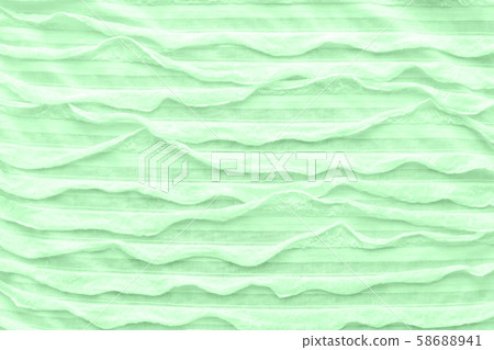 Abstract textile background. Neo mint colored fabric with ruche. Top view, flat lay. Abstract textile background. Neo mint colored fabric with ruche. Top view, flat lay. 58688941