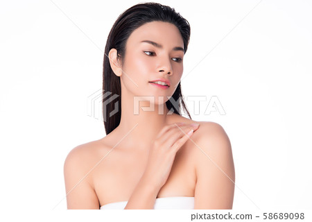 Beautiful Young asian Woman with Clean Fresh Skin 58689098