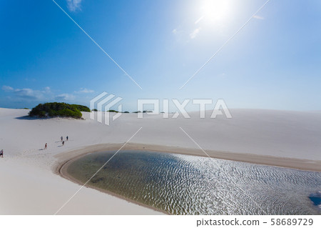 White sand dunes panorama from Lencois Maranhenses 58689729