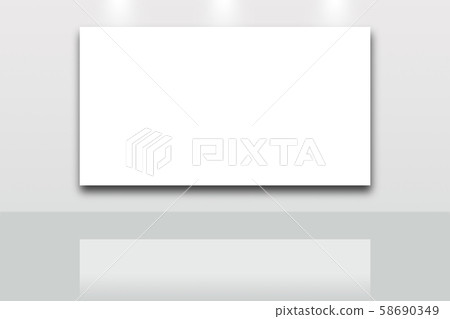 Empty room with white board and spotlight for advertising design. Empty room with white board and spotlight for advertising design. 58690349